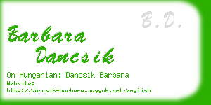 barbara dancsik business card